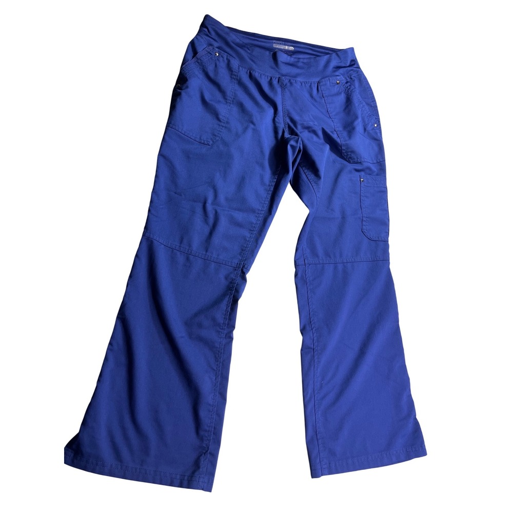 Healing Hands Purple Label Scrub Pants Petite Medium Blue Cargo Flare Medical